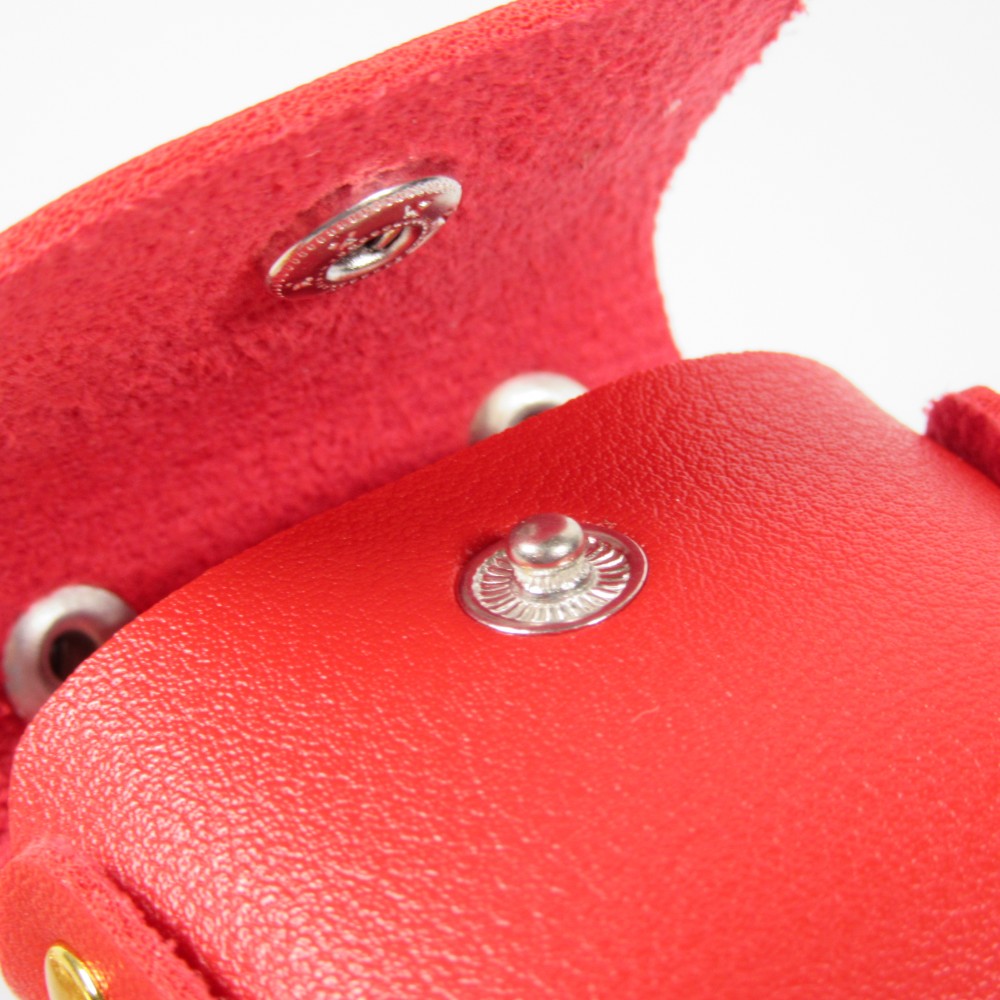Lederhülle Tasche Case AirPods 1 / 2 - mit Fransen, Mini-Handtasche mit Schlüsselanhänger - Rot