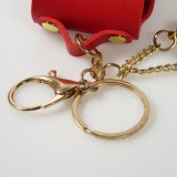 Etui cuir AirPods 1 / 2 - à Franges, Mini-sac à main avec Porte-clés - Rouge