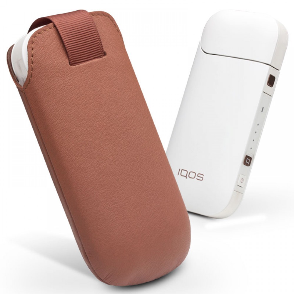 Schutzhülle IQOS 2.4 / 3 / 3 DUO - Qialino Echtleder - Braun