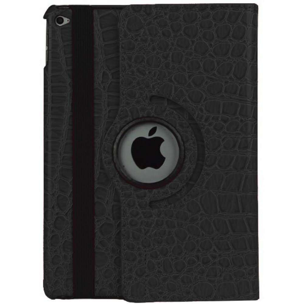 Hülle iPad 9.7" / Air / Air 2 - Premium Kroko Flip 360 - Schwarz