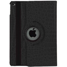 Etui cuir iPad 9.7" / Air / Air 2 - Premium Croco Flip 360 - Noir