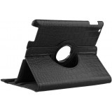 Etui cuir iPad 9.7" / Air / Air 2 - Premium Croco Flip 360 - Noir