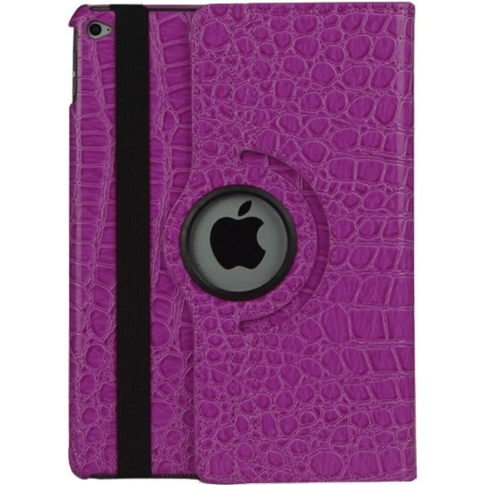 Etui cuir iPad 9.7" / Air / Air 2 - Premium Croco Flip 360  - Violet
