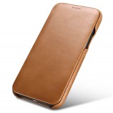 Etui cuir iPhone 11 Pro - ICARER avec rabat brun clair