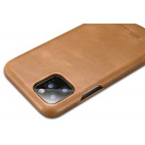 Etui cuir iPhone 11 Pro - ICARER avec rabat brun clair