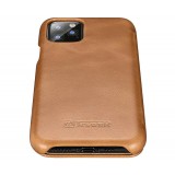 Etui cuir iPhone 11 Pro - ICARER avec rabat brun clair