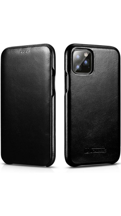 Etui cuir iPhone 11 Pro - ICARER avec rabat - Noir