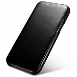 Etui cuir iPhone 11 Pro Max - ICARER avec rabat - Noir