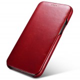 Etui cuir iPhone 11 - ICARER avec rabat - Rouge