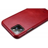Etui cuir iPhone 11 - ICARER avec rabat - Rouge