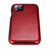 Etui cuir iPhone 11 Pro - ICARER avec rabat - Rouge