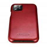 Etui cuir iPhone 11 - ICARER avec rabat - Rouge