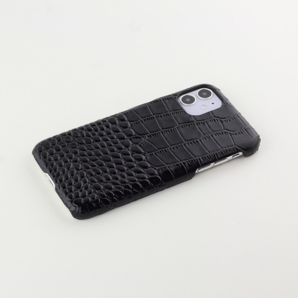 Hülle iPhone X / Xs - Luxury Crocodile - Schwarz