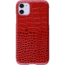 Etui cuir iPhone 11 - Luxury Crocodile - Rouge