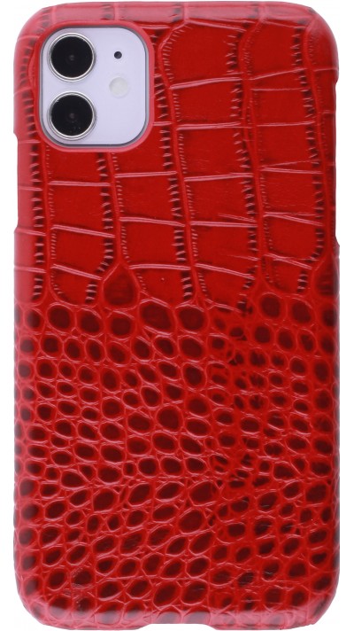Etui cuir iPhone 11 - Luxury Crocodile - Rouge
