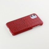 Etui cuir iPhone 11 - Luxury Crocodile - Rouge