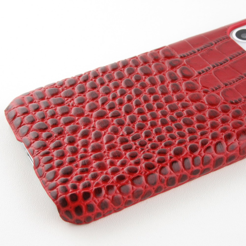 Etui cuir iPhone 11 - Luxury Crocodile - Rouge