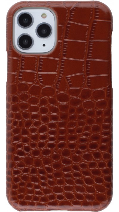 Etui cuir iPhone 11 Pro - Luxury Crocodile - Brun