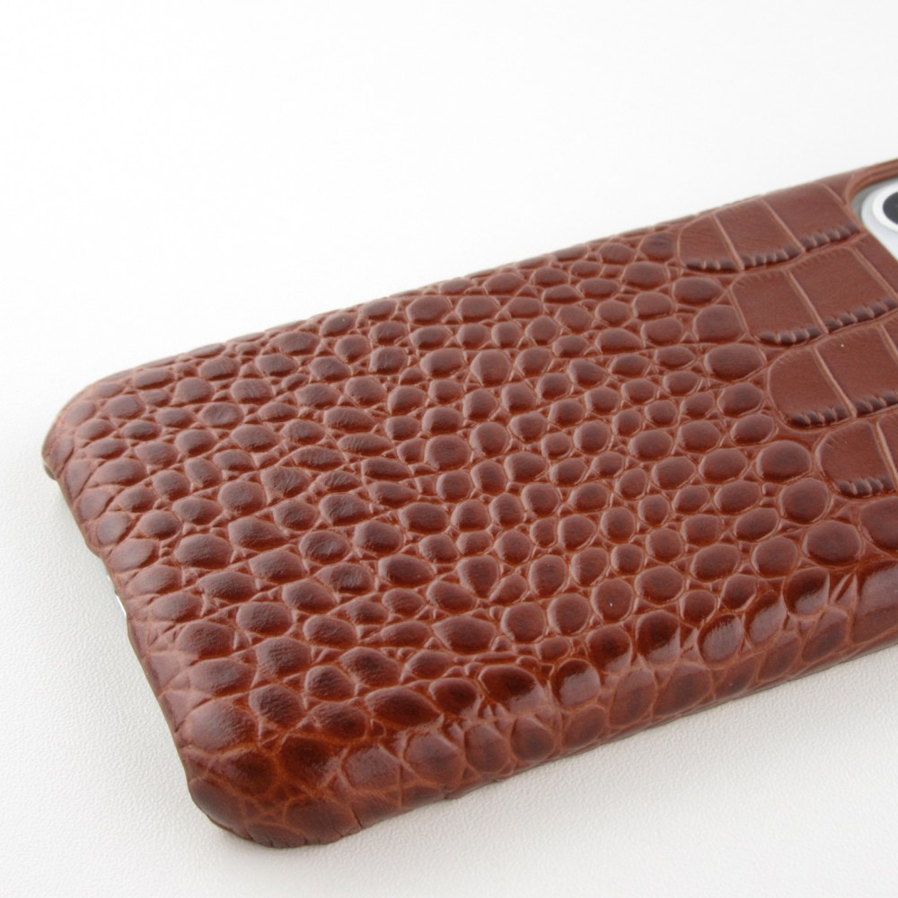Etui cuir iPhone 11 Pro - Luxury Crocodile - Brun