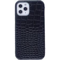 Etui cuir iPhone 12 Pro Max - Luxury Crocodile - Noir