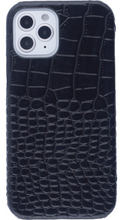 Etui cuir iPhone 12 Pro Max - Luxury Crocodile - Noir