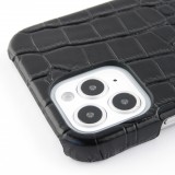 Etui cuir iPhone 12 Pro Max - Luxury Crocodile - Noir