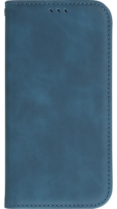 iPhone 13 Leder Tasche - Flip Wallet vintage mit Magnetverschluss und Kartenhalter - Blau