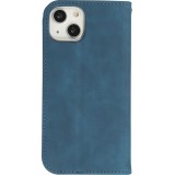 iPhone 13 Leder Tasche - Flip Wallet vintage mit Magnetverschluss und Kartenhalter - Blau