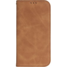 iPhone 13 Leder Tasche - Flip Wallet vintage mit Magnetverschluss und Kartenhalter - Braun