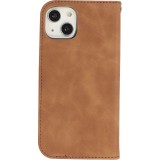 iPhone 13 Leder Tasche - Flip Wallet vintage mit Magnetverschluss und Kartenhalter - Braun