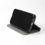 iPhone 13 Leder Tasche - Flip Wallet vintage mit Magnetverschluss und Kartenhalter - Grau