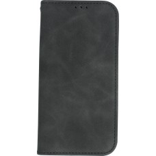 iPhone 13 Leder Tasche - Flip Wallet vintage mit Magnetverschluss und Kartenhalter - Schwarz