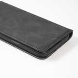 iPhone 13 Leder Tasche - Flip Wallet vintage mit Magnetverschluss und Kartenhalter - Schwarz