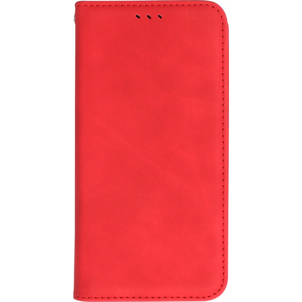 iPhone 13 Leder Tasche - Flip Wallet vintage mit Magnetverschluss und Kartenhalter - Rot