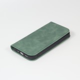 iPhone 13 Leder Tasche - Flip Wallet vintage mit Magnetverschluss und Kartenhalter - Dunkelgrün