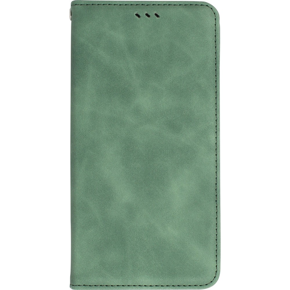 Leder Tasche Case iPhone 13 Pro Max - Flip Wallet vintage mit Magnetverschluss und Kartenhalter - Dunkelgrün