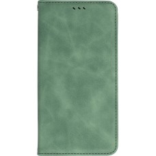 Leder Tasche Case iPhone 13 Pro - Flip Wallet vintage mit Magnetverschluss und Kartenhalter - Dunkelgrün