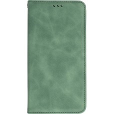 Leder Tasche Case iPhone 13 Pro Max - Flip Wallet vintage mit Magnetverschluss und Kartenhalter - Dunkelgrün