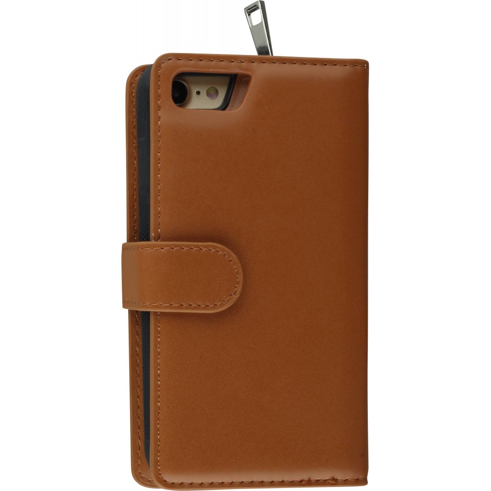 Etui cuir iPhone 7 / 8 / SE (2020, 2022) - Flip Money - Brun