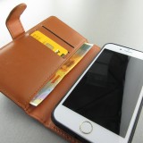 Etui cuir iPhone 7 / 8 / SE (2020, 2022) - Flip Money - Brun