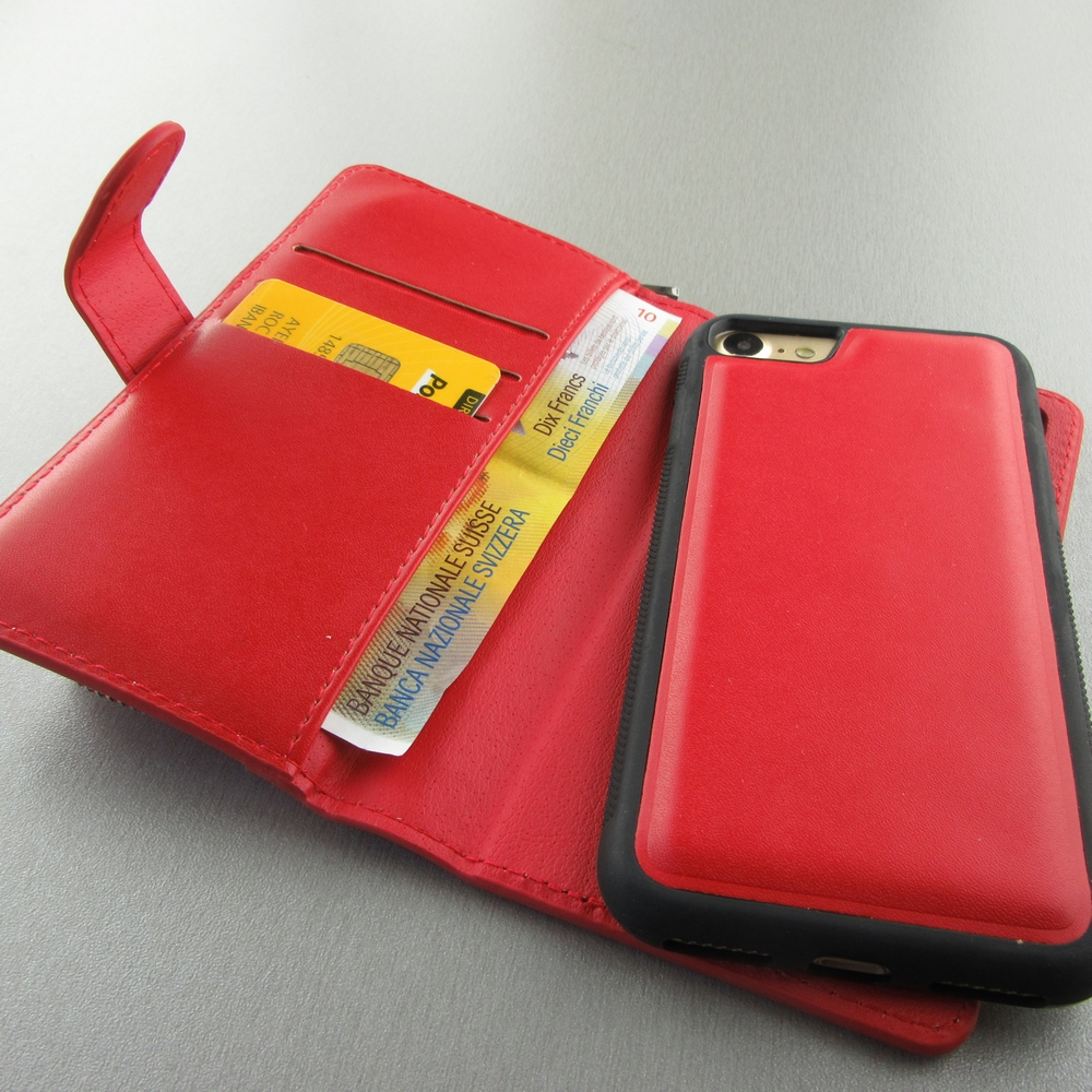 Etui cuir iPhone 7 / 8 / SE (2020, 2022) - Flip Money - Rouge