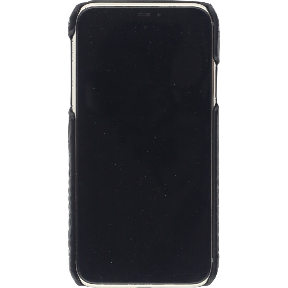 Etui cuir iPhone XR - Luxury Crocodile - Noir