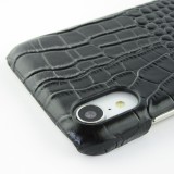 Etui cuir iPhone XR - Luxury Crocodile - Noir