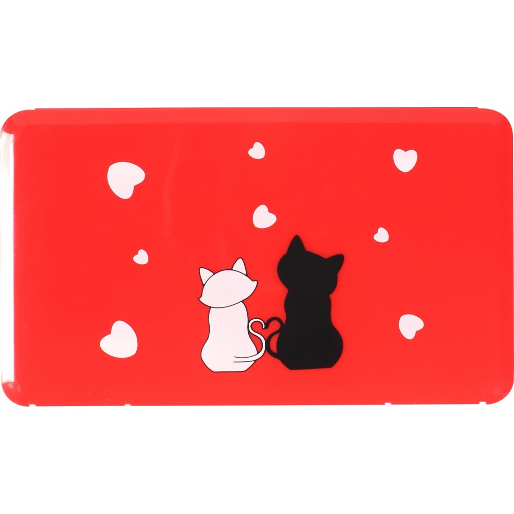 Mundschutzmasken Etui - Box für Aufbewahrung von bis zu 10 Schutzmasken Loving Cats - Rot