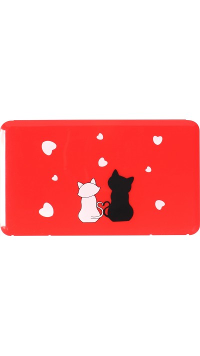 Mundschutzmasken Etui - Box für Aufbewahrung von bis zu 10 Schutzmasken Loving Cats - Rot