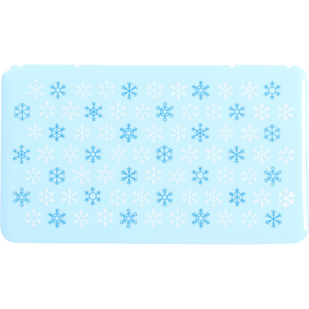 Etui pour masques faciaux - Boîte de rangement 10 masques de protection flocons de neige - Bleu