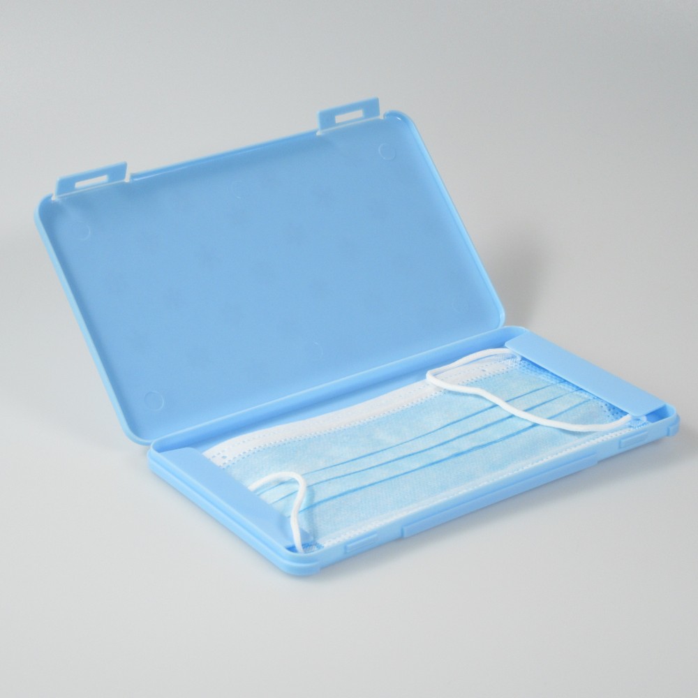 Mundschutzmasken Etui - Box für Aufbewahrung von bis zu 10 Schutzmasken Schneeflocken - Blau