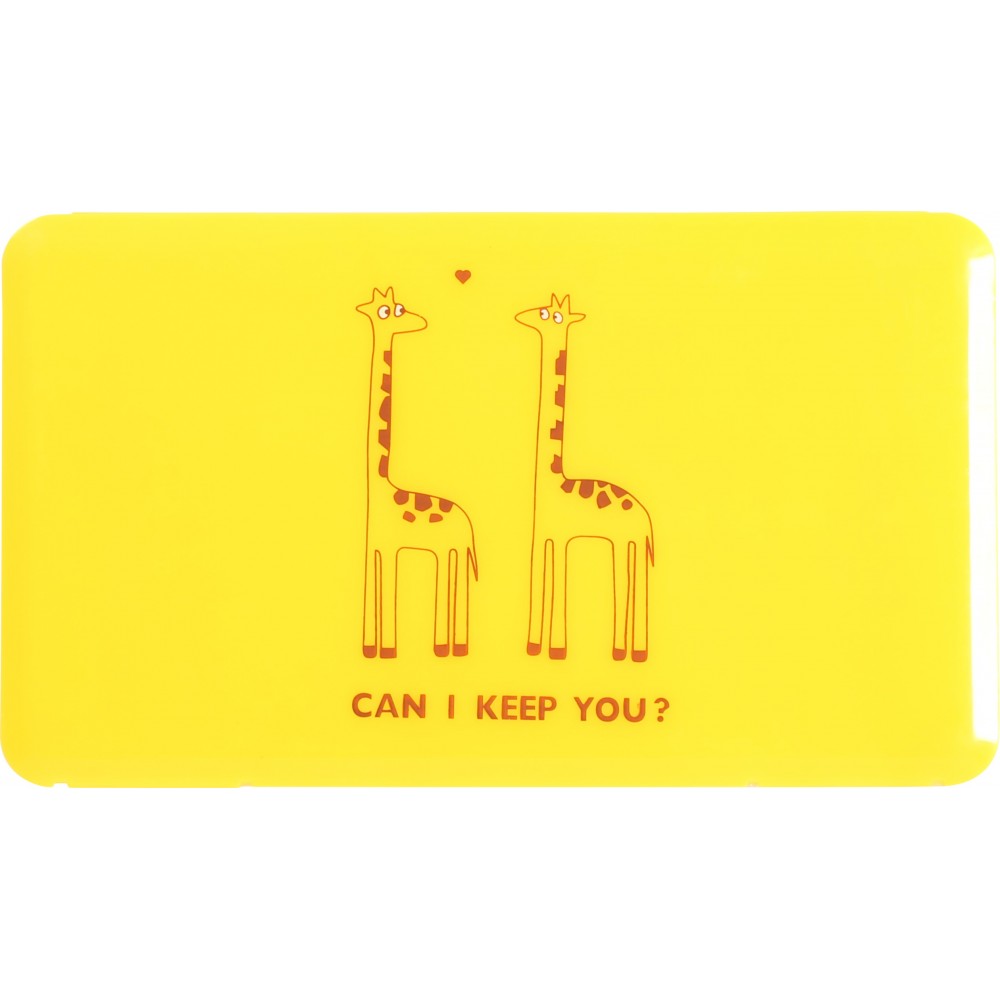 Mundschutzmasken Etui - Box für Aufbewahrung von bis zu 10 Schutzmasken liebende Giraffen - Gelb