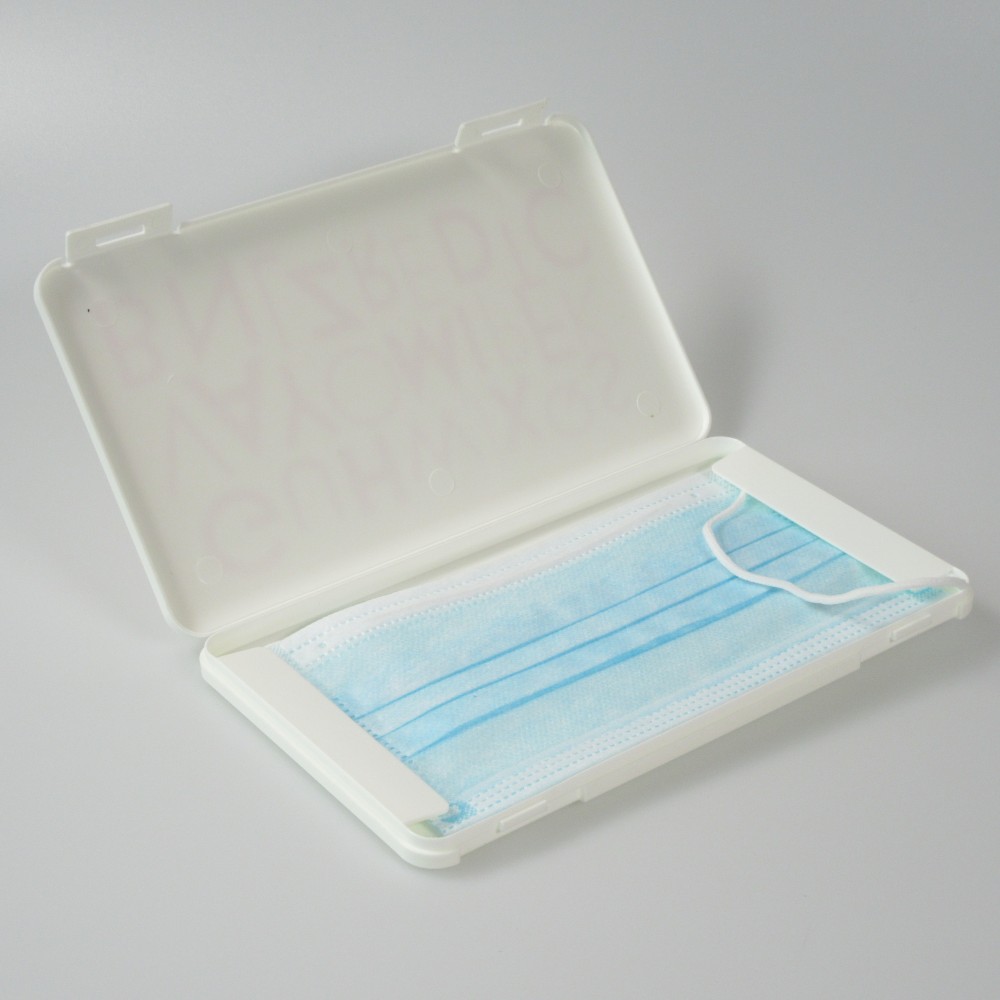 Mundschutzmasken Etui - Box für Aufbewahrung von bis zu 10 Schutzmasken Random Letters - Weiss - Rosa