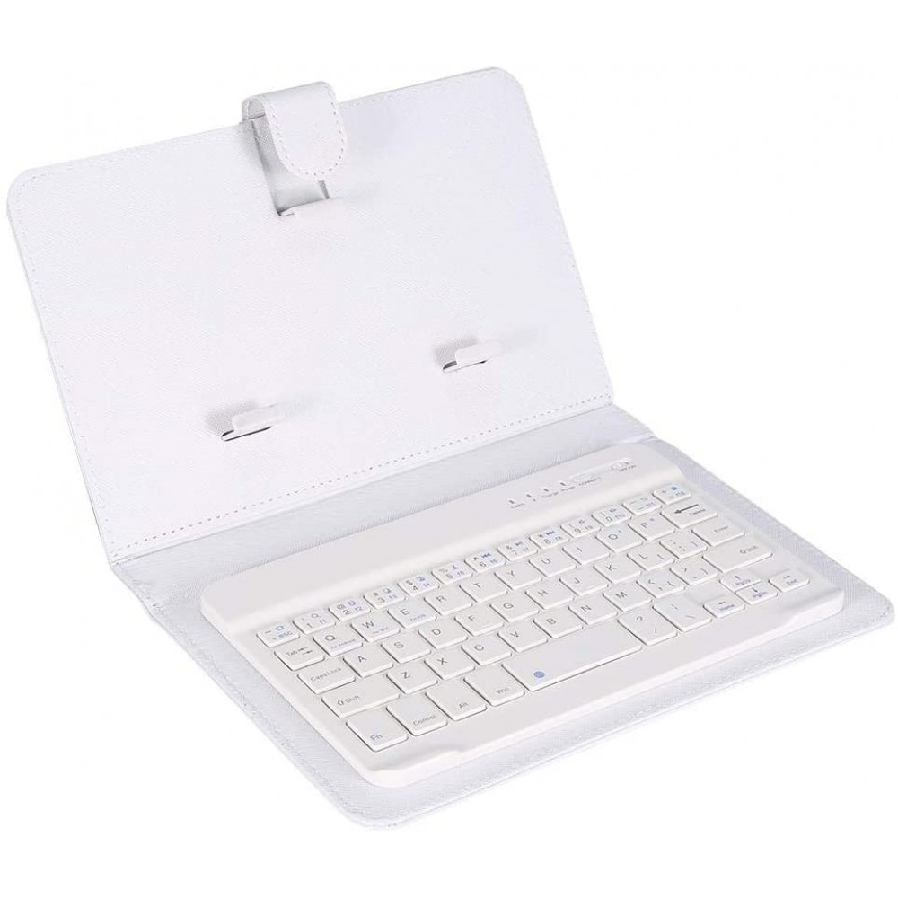 Étui universel pour smartphone avec clavier Bluetooth amovible - Blanc